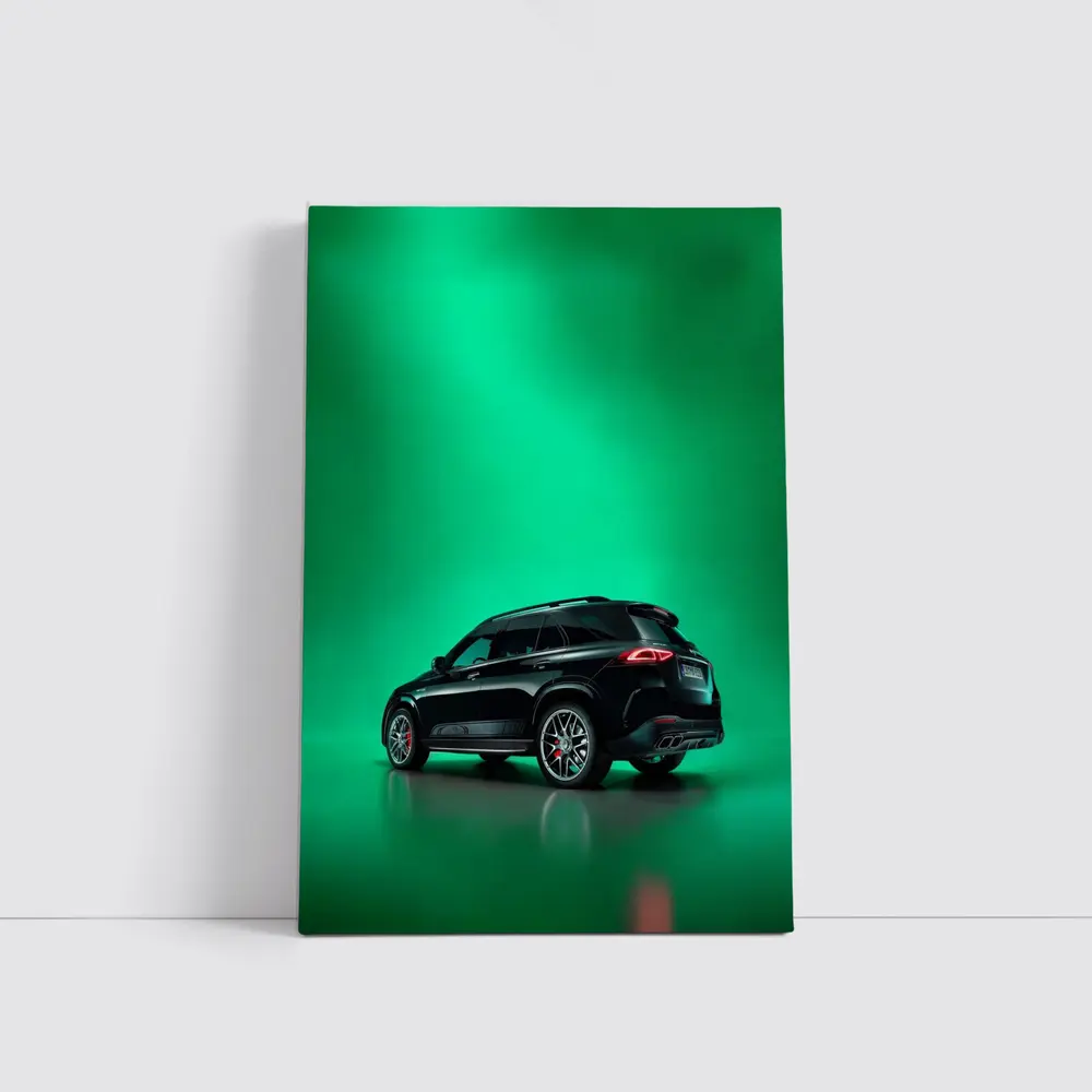 Mercedes AMG GLE Black On Green Background – Wall Art